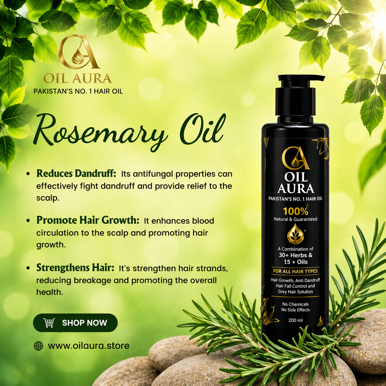 Oil Aura 100% Natural Herbal Hair Oil – 200ml