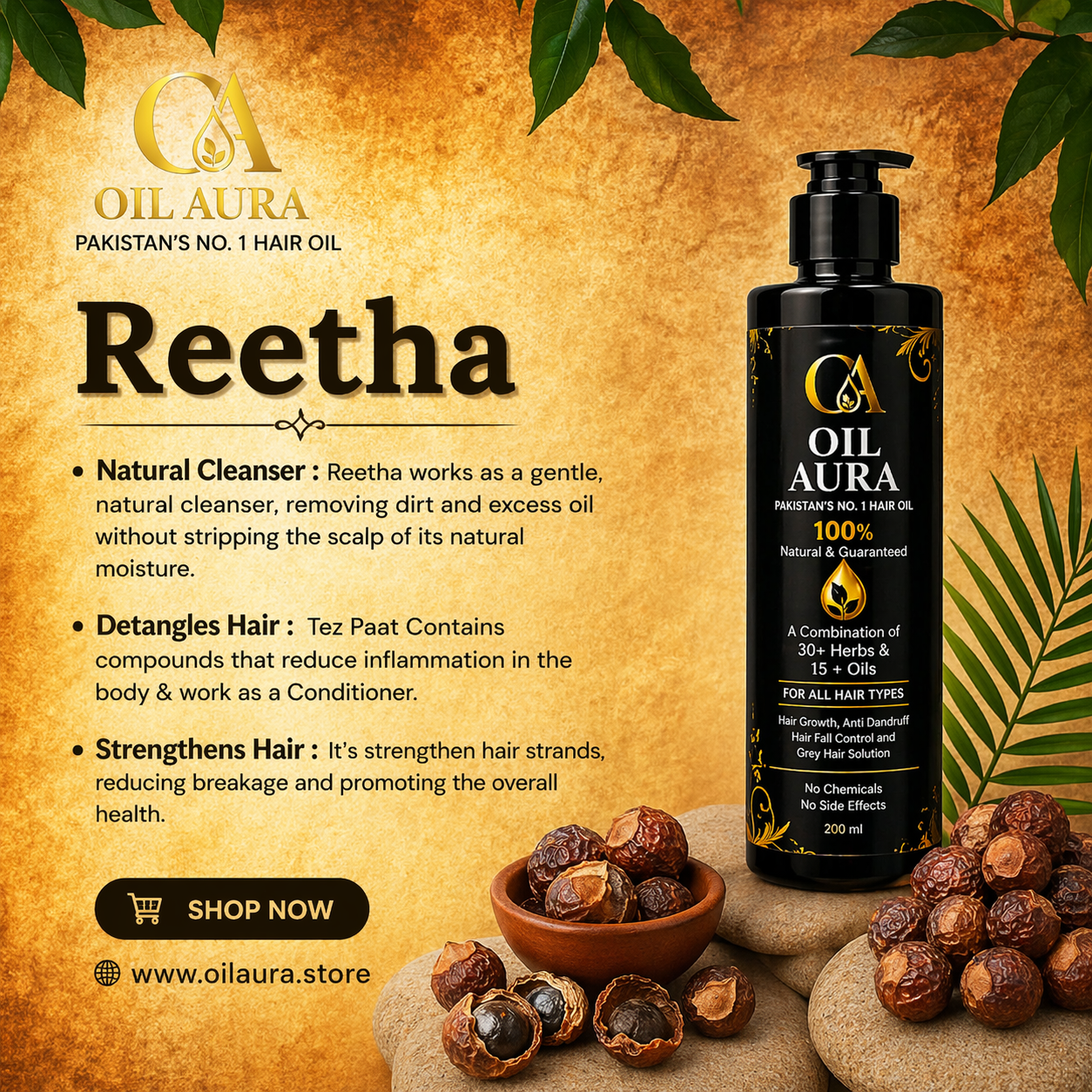Oil Aura 100% Natural Herbal Hair Oil – 200ml