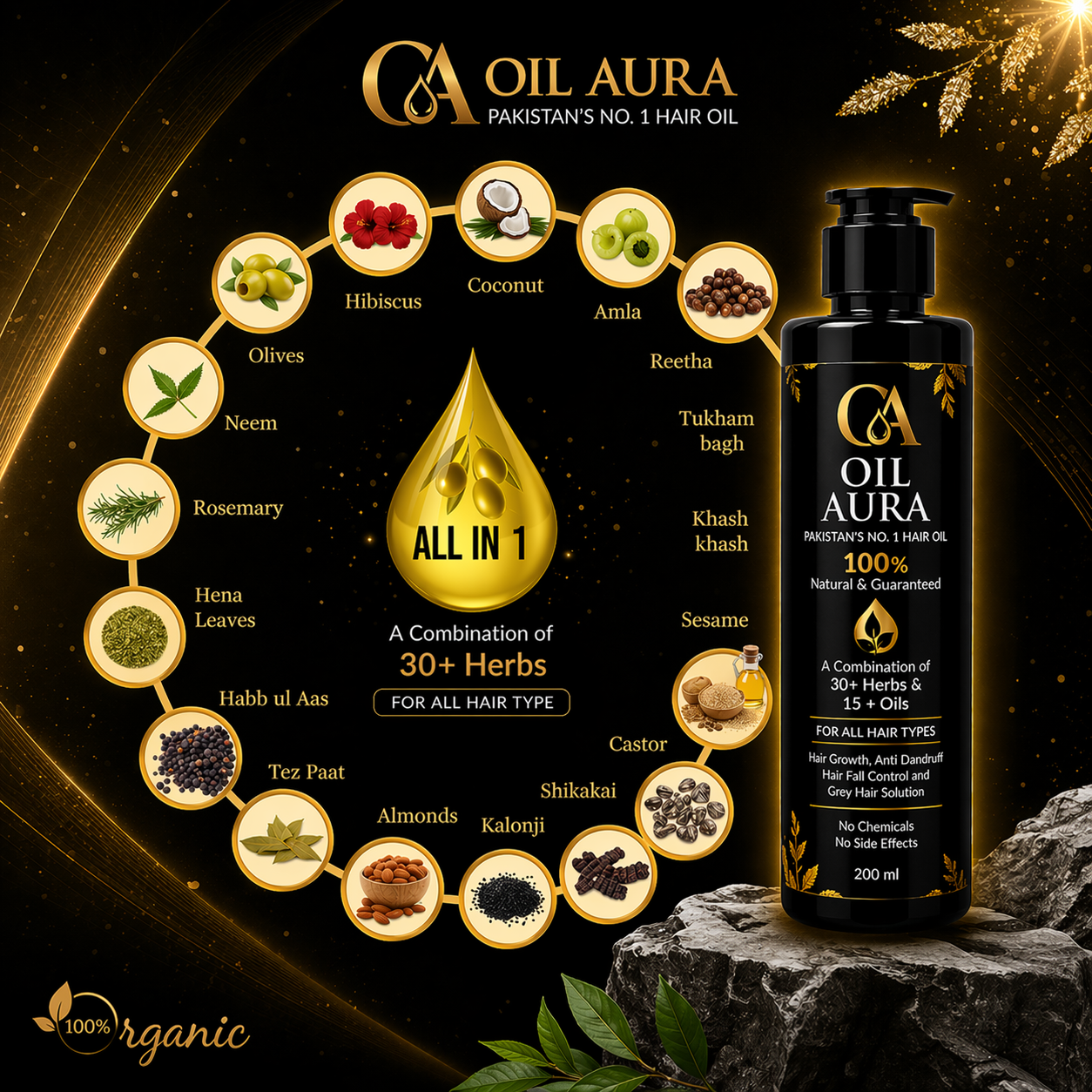 Oil Aura 100% Natural Herbal Hair Oil – 200ml