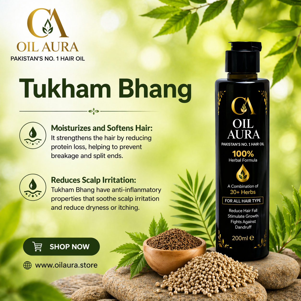 Oil Aura 100% Natural Herbal Hair Oil – 200ml